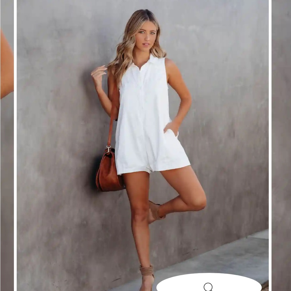 VICI White Collared Romper